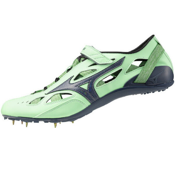 【ショップ限定エントリーでさらに+9倍】ミズノMIZUNOメンズレディース陸上スパイククロノインクスJAPAN短距離用ハードルオールウェザートラック専用U1GA2410-11ライトグリーンネイビー