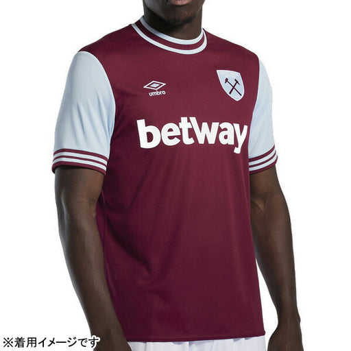 【ショップ限定エントリーでさらに+9倍】ウェストハム2024-25レプリカホームユニフォームUDA6431H-REDサッカーレッド半袖アンブロumbro