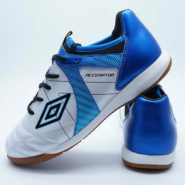 【ショップ限定エントリーでさらに+9倍】アクセレイターTRJRWIDEINアンブロumbroUF5SFCF1J-WHBLホワイトジュニアフットサルシューズインドア室内用