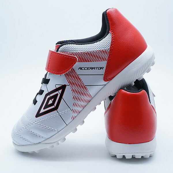 【ショップ限定エントリーでさらに+9倍】アクセレイターSBJRWIDEアンブロumbroUF5SFCT7J-WHRDホワイトレッドジュニアサッカートレーニングシューズベルクロ
