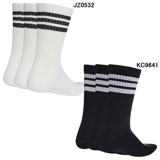 アディダスadidasスリーストライプスクッションクルーソックス3足組UW730サッカーフットサルショートソックスサッカーストッキングメンズ