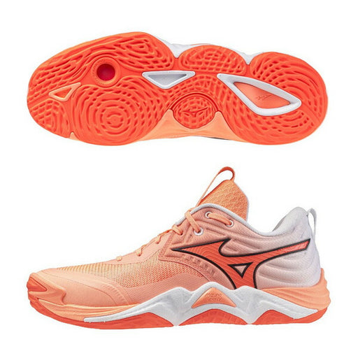 【予約販売】ミズノMIZUNOメンズレディースバレーボールシューズウエーブモーメンタムエリートWAVEMOMENTUMELITEコーラルV1GA2512-80