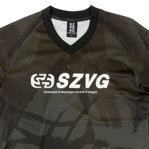 【ショップ限定エントリーでさらに+9倍】【ネコポス送料無料】スパッツィオspazioVIAGGIOVネックカモプラ24SSVG0067サッカーフットサル半袖プラクティスシャツメンズ