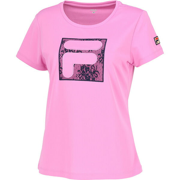【ネコポス送料無料】フィラFILAレディーステニスウェアアップリケTシャツ半袖VL2840