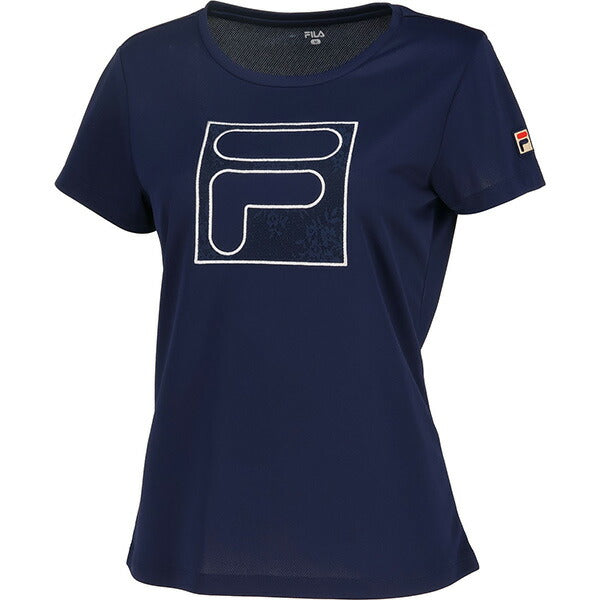 【ネコポス送料無料】フィラFILAレディーステニスウェアアップリケTシャツ半袖VL2840