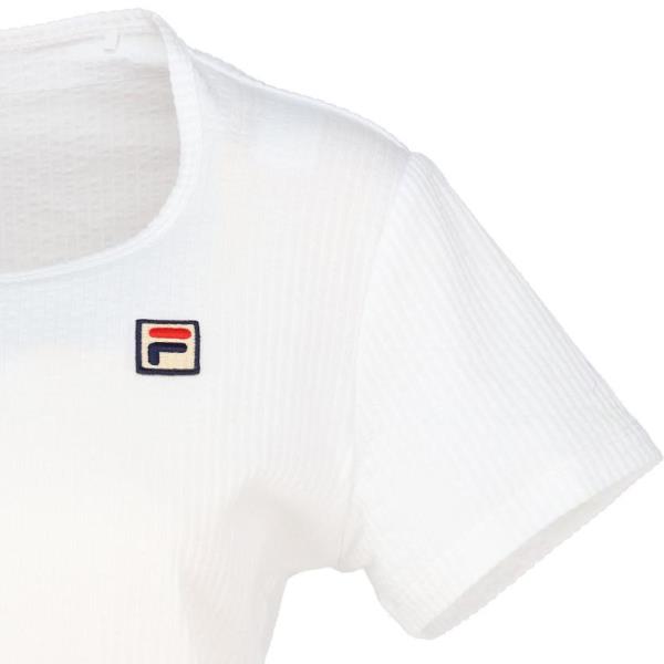 【ネコポス送料無料】フィラFILAテニスサッカーストライプスクエアネックシャツゲームシャツレディースウィメンズVL2847