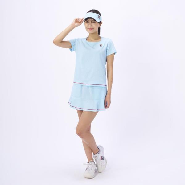 【ショップ限定エントリーでさらに+9倍】【ネコポス送料無料】フィラFILAテニスサッカーストライプスクエアネックシャツゲームシャツレディースウィメンズVL2847