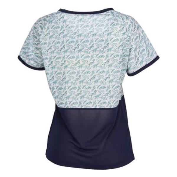 【ショップ限定エントリーでさらに+9倍】フィラFILAテニスウェアピンメッシュストライプボタニカルプリントスクエアネックゲームシャツレディースVL2871