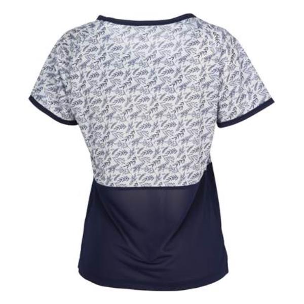 【ショップ限定エントリーでさらに+9倍】フィラFILAテニスウェアピンメッシュストライプボタニカルプリントスクエアネックゲームシャツレディースVL2871