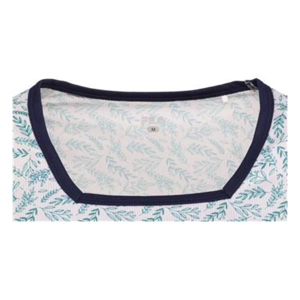 【ショップ限定エントリーでさらに+9倍】フィラFILAテニスウェアピンメッシュストライプボタニカルプリントスクエアネックゲームシャツレディースVL2871