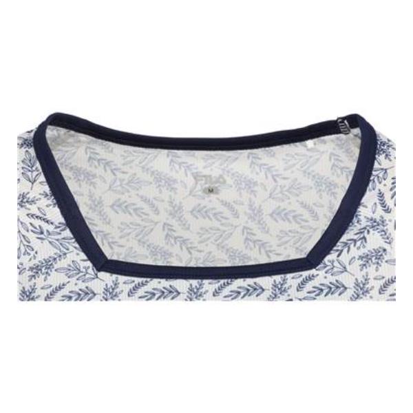 【ショップ限定エントリーでさらに+9倍】フィラFILAテニスウェアピンメッシュストライプボタニカルプリントスクエアネックゲームシャツレディースVL2871