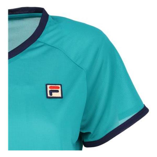 【ショップ限定エントリーでさらに+9倍】フィラFILAテニスウェアピンメッシュストライプボタニカルプリントVネックワンピースレディースVL2875