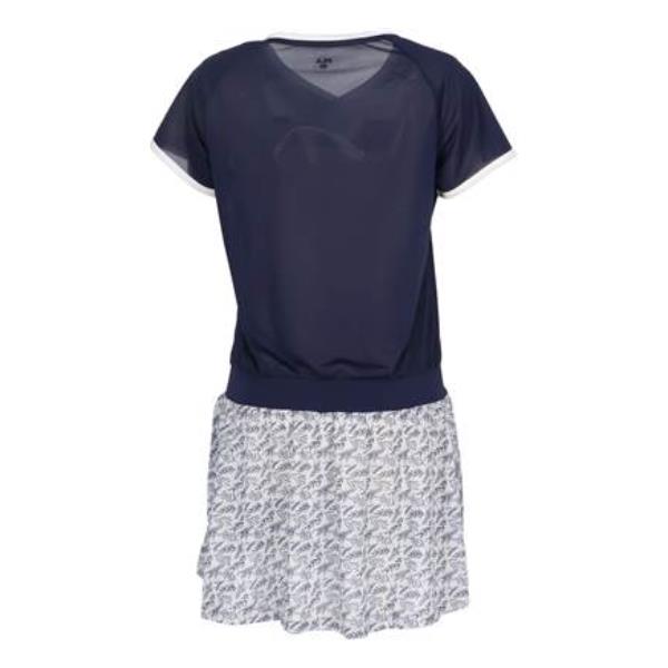 【ショップ限定エントリーでさらに+9倍】フィラFILAテニスウェアピンメッシュストライプボタニカルプリントVネックワンピースレディースVL2875