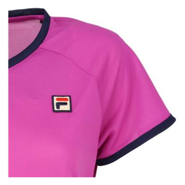 【ショップ限定エントリーでさらに+9倍】フィラFILAテニスウェアピンメッシュストライプボタニカルプリントVネックワンピースレディースVL2875