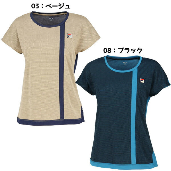 【ショップ限定エントリーでさらに+9倍】フィラFILAレディーステニスウェアシャツVL2920ドットＴシャツゲームシャツ半袖