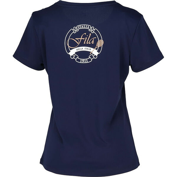 【ショップ限定エントリーでさらに+9倍】フィラFILAレディーステニスウェアシャツVL2953バックプリントTシャツグラフィック半袖