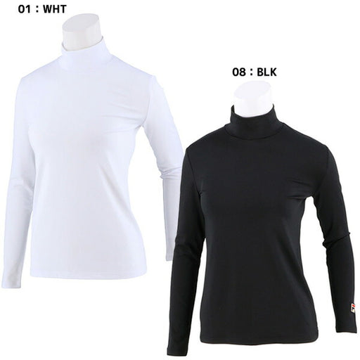 【ネコポス送料無料】フィラFILAテニスレディースインナーウエアハイネックロングスリーブシャツロングＴシャツ長袖VL8025