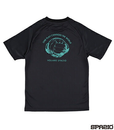 【ネコポス送料無料】スパッツィオSpazioバレーボールシャツプラクティスシャツ半袖Tシャツヘッドフォンメンズレディースユニセックス大人VS-0038