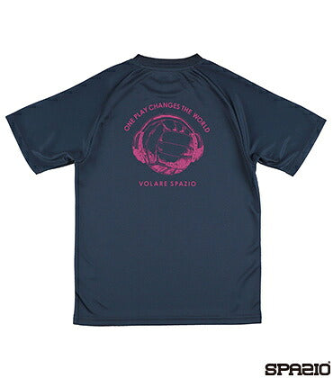 【ネコポス送料無料】スパッツィオSpazioバレーボールシャツプラクティスシャツ半袖Tシャツヘッドフォンメンズレディースユニセックス大人VS-0038