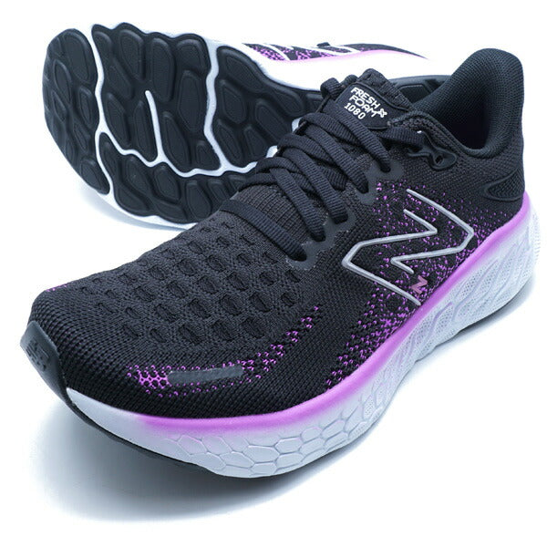 【ショップ限定エントリーでさらに+9倍】FreshFoamX1080v12ニューバランスNewBalanceW108012J-Dブラックパープルランニングシューズ