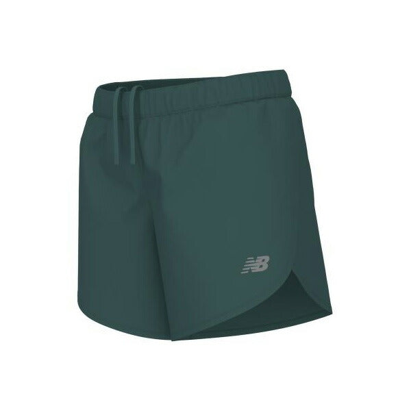 【ネコポス送料無料】ニューバランスNewBalanceレディースランニングパンツ5インチインナーナシ25FWショートパンツグリーンWS51200-NUS