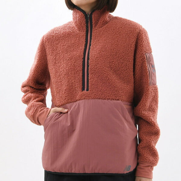 【ショップ限定エントリーでさらに+9倍】ニューバランスフリースジャケットレディース撥水ジャケットハージップフリース防寒冬ランニングスポーツウェアWT13285シェルパアノラック